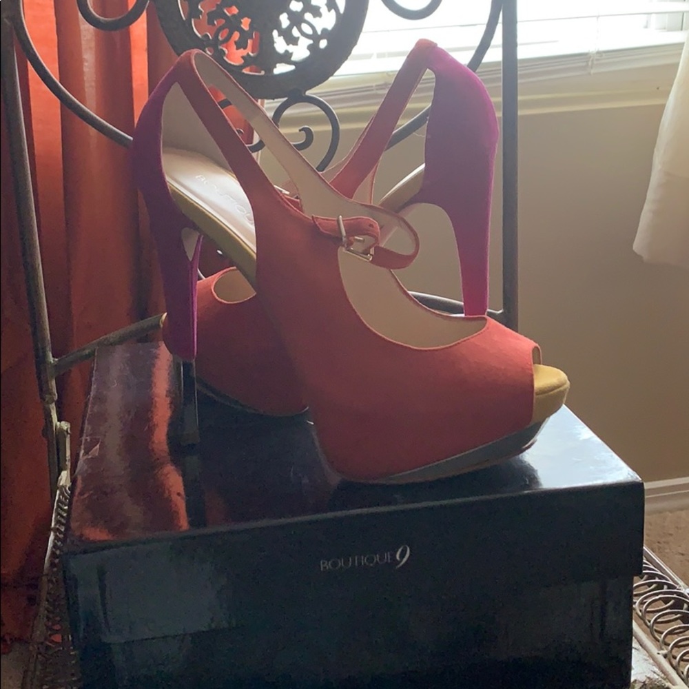 Multi Colored 5 inch heel sandal